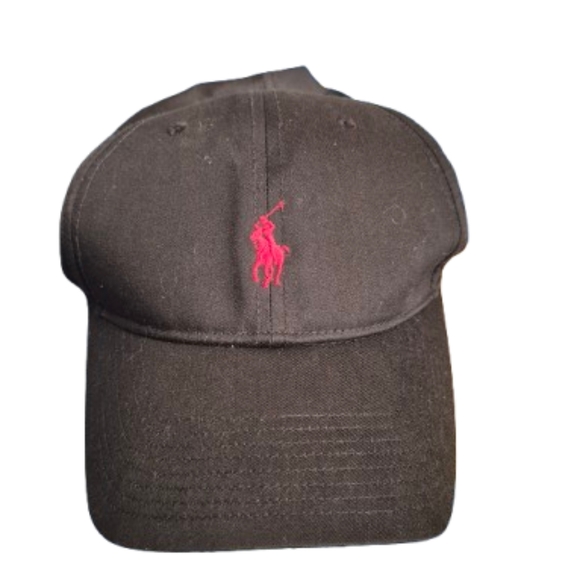 Polo Ralph Lauren Black Cap with Red Logo - Picture 1 of 4